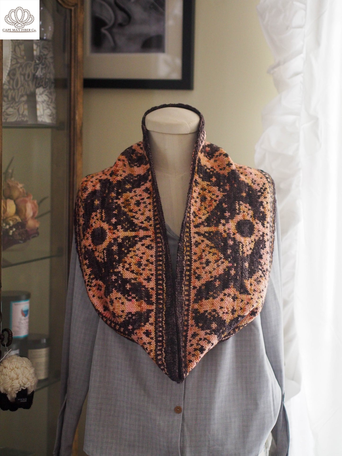 Quoth the Raven Cowl Knitting Pattern Sport or DK Weight