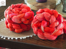 Load image into Gallery viewer, Vermilion Button Rambouillet Mulberry Silk Combed Top
