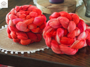 Vermilion Button Rambouillet Mulberry Silk Combed Top
