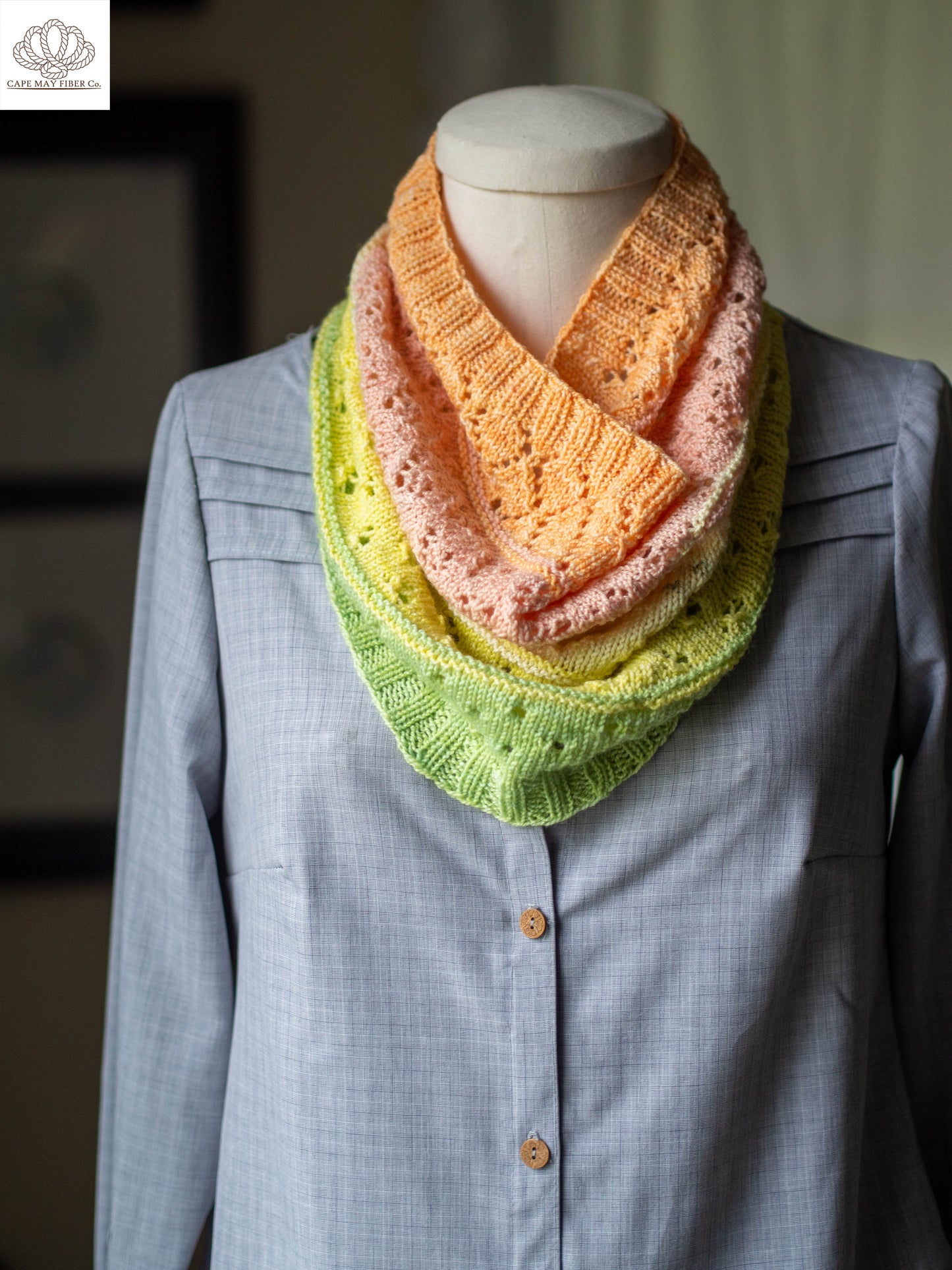 Lacy Sampler Cowl Fingering Weight Pattern