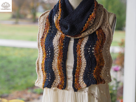 Cladach Scarf Sport or DK Weight Knitting Pattern
