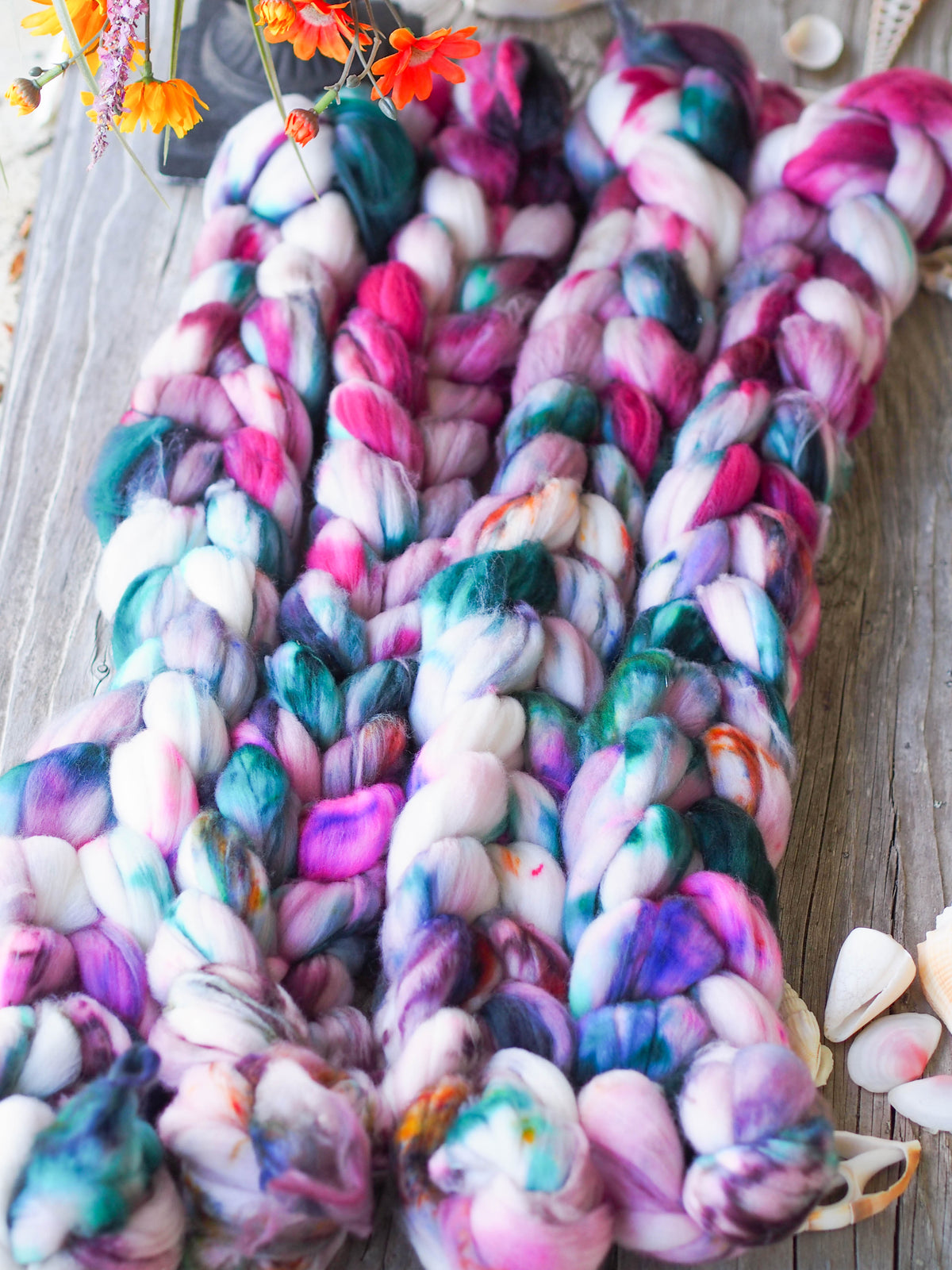 Flora Sage Merino Casmere Nylon Combed Top - 4 oz