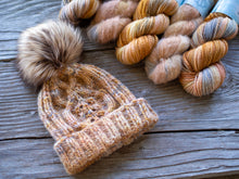 Load image into Gallery viewer, Haystack Hat Aran and Lace Knitting Pattern
