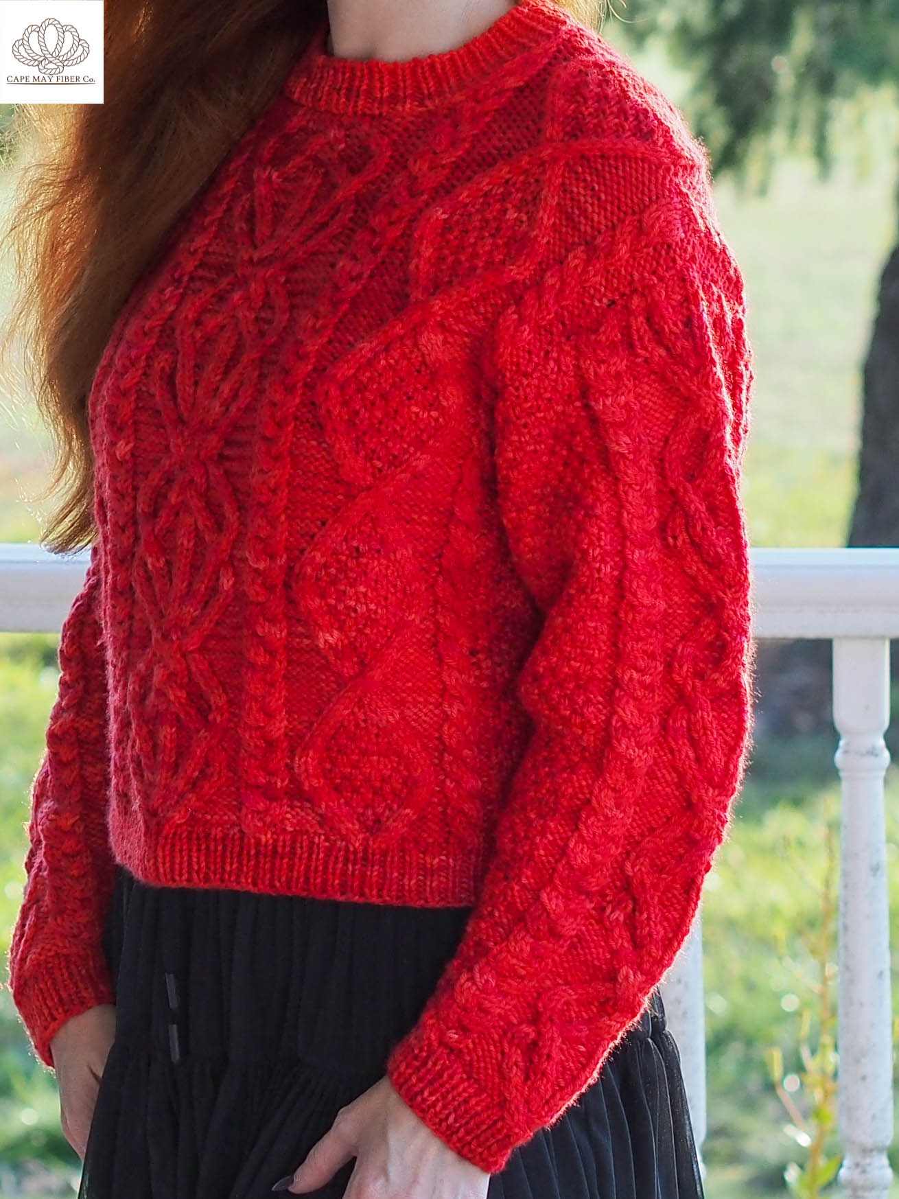 Kittiwake Cabled Pullover Aran Weight Knitting Pattern