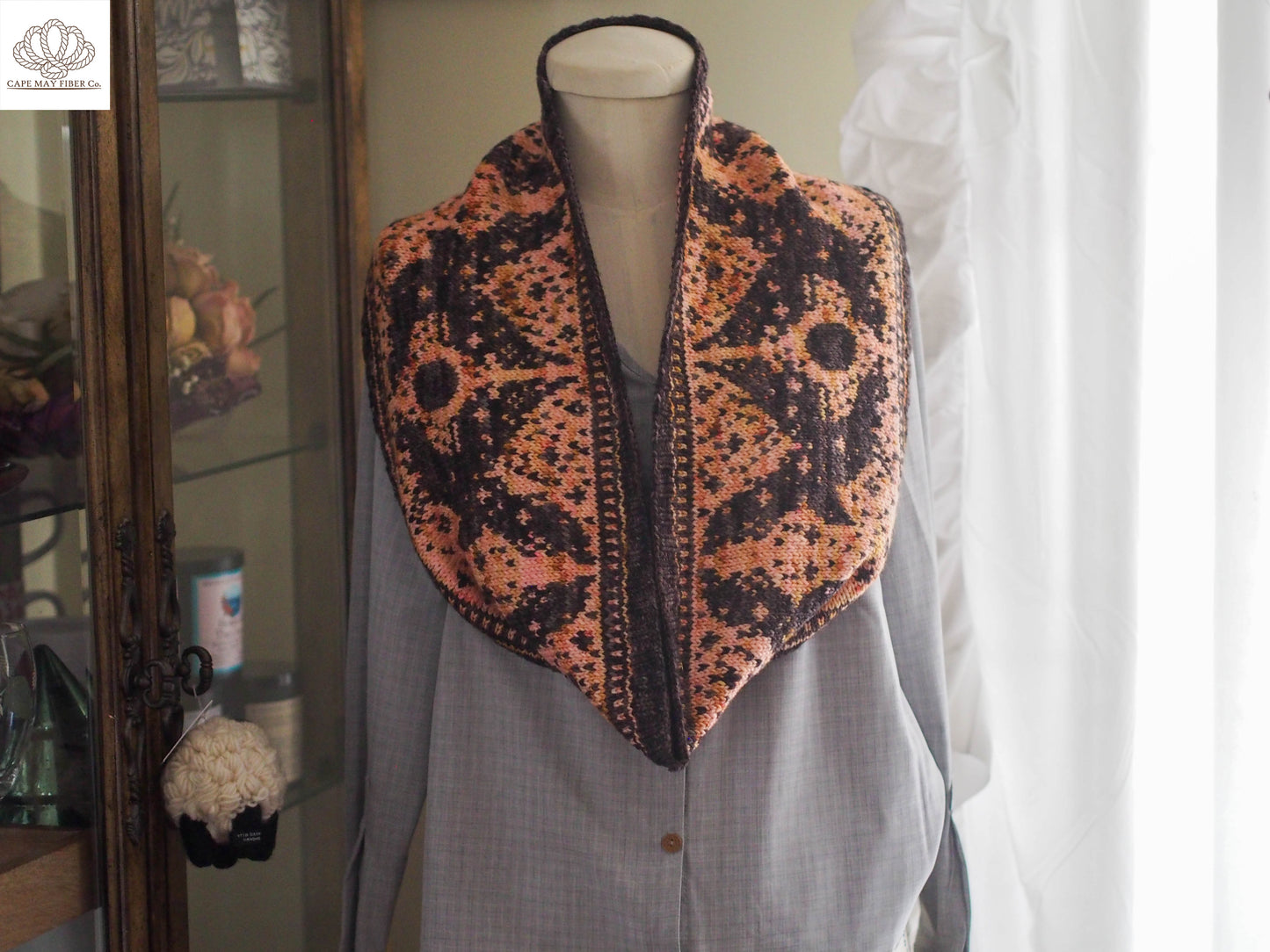 Quoth the Raven Cowl Knitting Pattern Sport or DK Weight