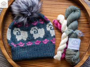 Sheepy Walk Hat Knitting Pattern DK Weight