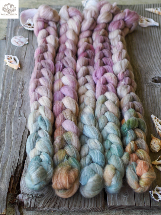 Whimsigoth BFL Wool, Rose Fiber and Baby Alpaca Combed Top- 4 oz