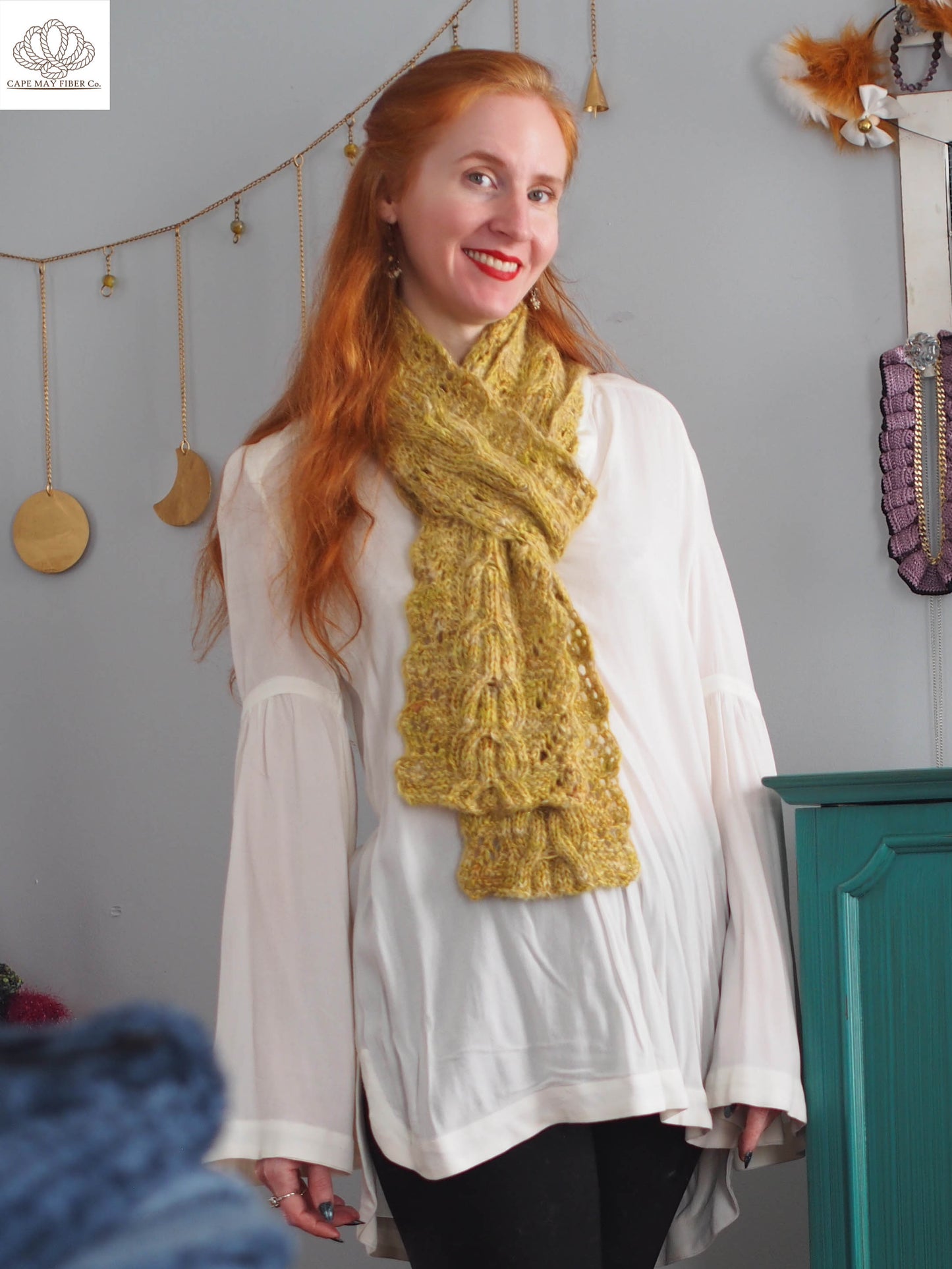 Wishbone Scarf Sport Weight Hand Knitting Pattern