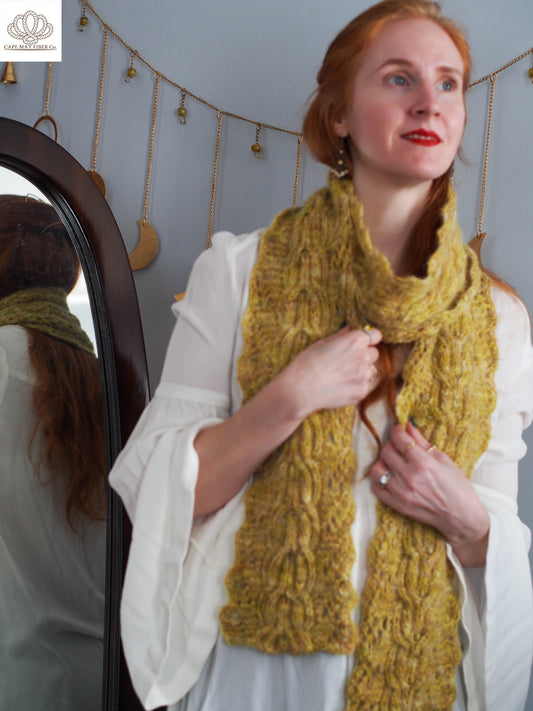 Wishbone Scarf Sport Weight Hand Knitting Pattern