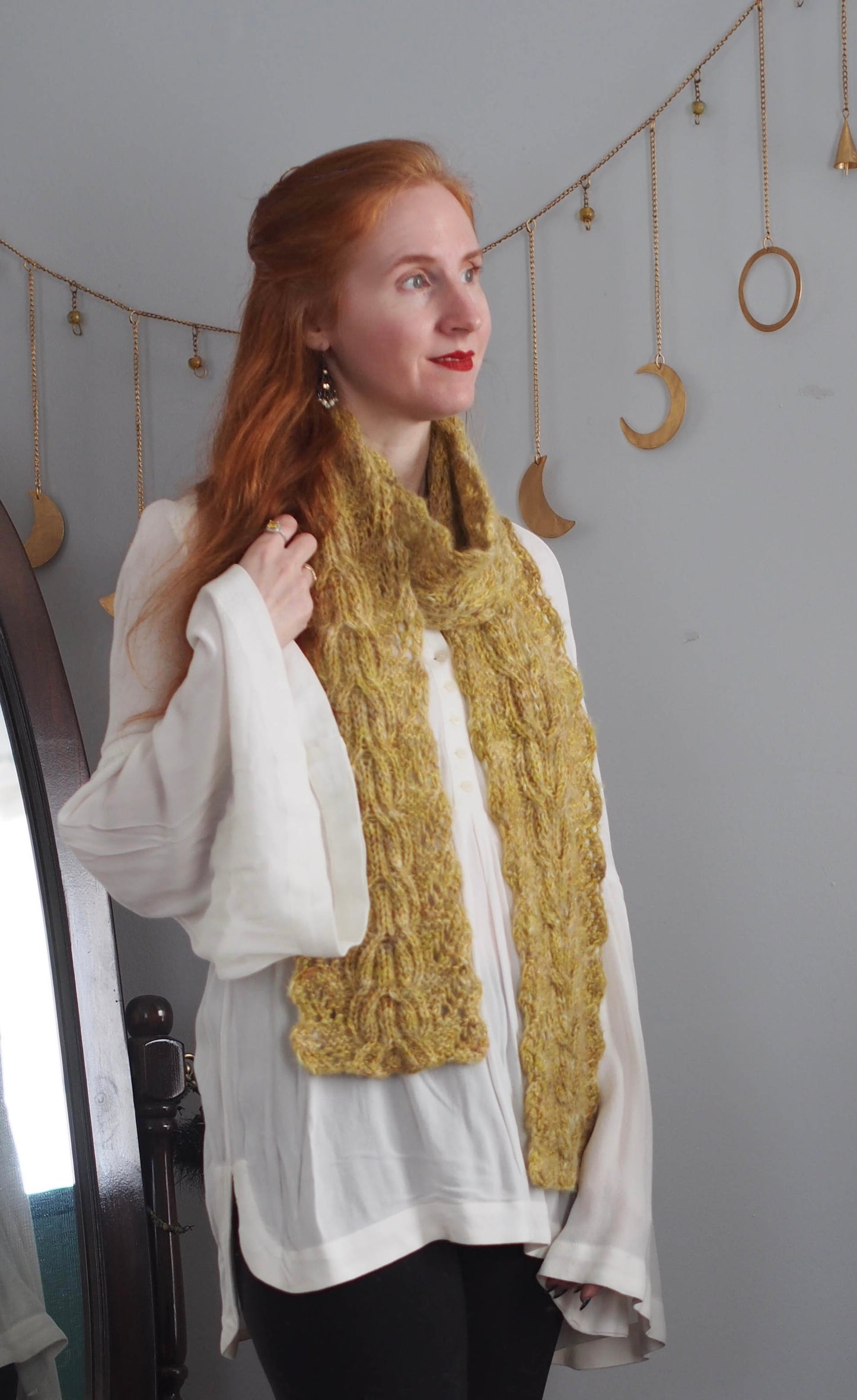 Wishbone Scarf Sport Weight Hand Knitting Pattern