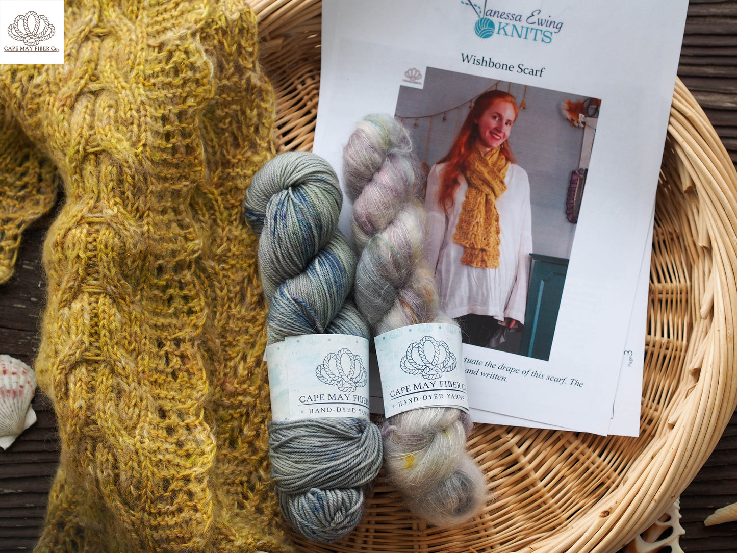 Wishbone Scarf Fingering and Lace weight Kit