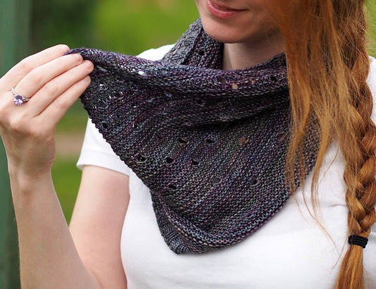 Dodging Rain Drops Cowl Knitting Pattern Fingering Weight