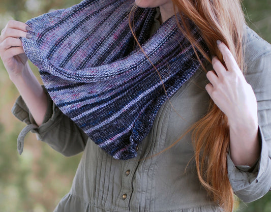 Stryped Cowl Knitting Pattern DK or Worsted Weight