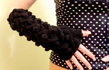 Load image into Gallery viewer, Dragon Cabled Gauntlets Knitting Pattern Dk or Worsted Weight
