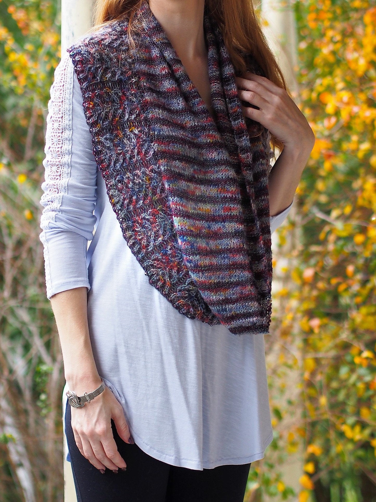 Kedging Cowl Knitting Pattern Lace and Fingering Weight