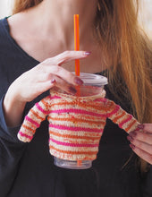 Load image into Gallery viewer, Cold Brew Koozie Hand Knitting Pattern Fingering Weight
