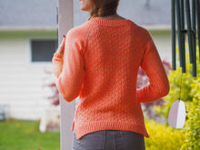 Load image into Gallery viewer, Jersey Peach Pullover Knitting Pattern Fingering Weight
