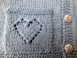 Sweetheart Baby Cardigan Knitting Pattern Fingering Weight