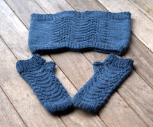 Load image into Gallery viewer, Avion Cowl and Mitts Knitting Pattern DK Weight
